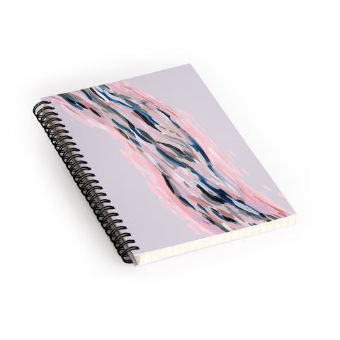 Laura Fedorowicz Pink Flutter on Grey Spiral Notebook