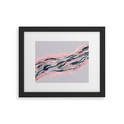 Laura Fedorowicz Pink Flutter on Grey Framed Art Print
