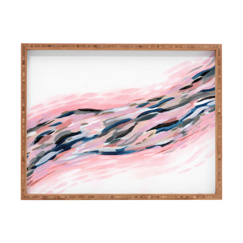 Laura Fedorowicz Pink Flutter Rectangular Tray