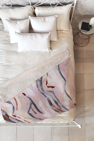 Laura Fedorowicz Pink Path Fleece Throw Blanket