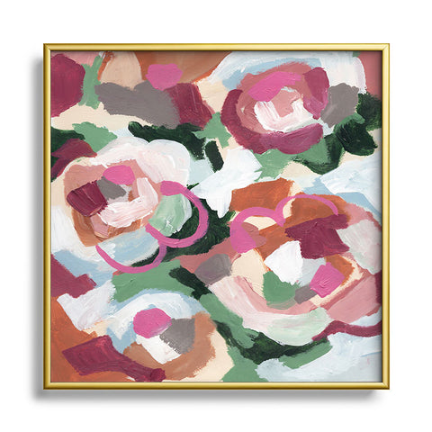 Laura Fedorowicz Poppy Petals Metal Square Framed Art Print