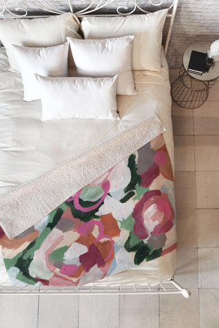 Laura Fedorowicz Poppy Petals Fleece Throw Blanket