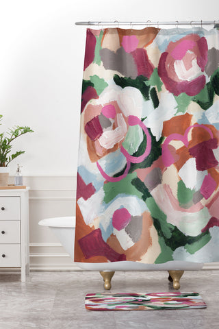 Laura Fedorowicz Poppy Petals Shower Curtain And Mat