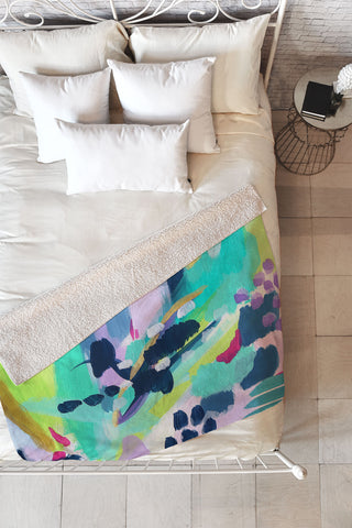 Laura Fedorowicz Puddle Jump Fleece Throw Blanket