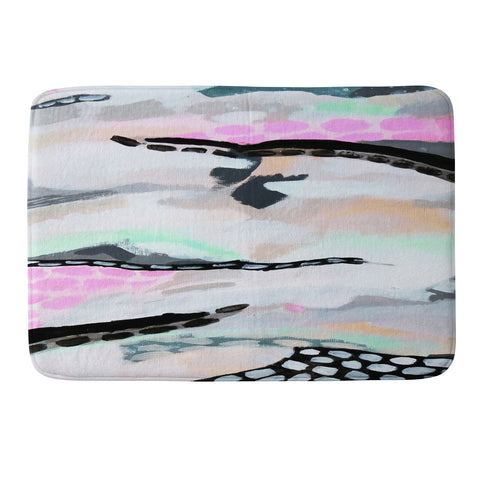 Laura Fedorowicz Rolling Abstract Lilac and Mint Memory Foam Bath Mat