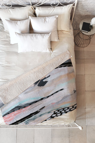 Laura Fedorowicz Rolling Abstract Fleece Throw Blanket