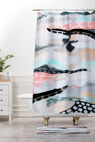 Laura Fedorowicz Rolling Abstract Shower Curtain And Mat