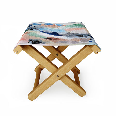 Laura Fedorowicz Seasons Abstract Folding Stool