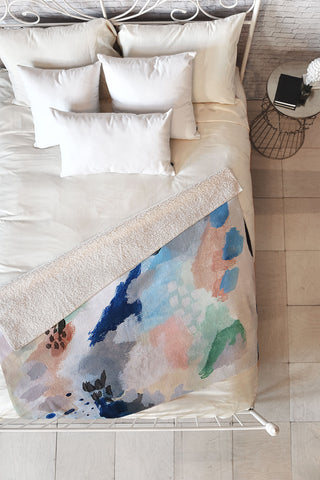 Laura Fedorowicz Seasons Abstract Fleece Throw Blanket