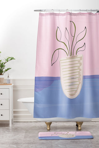 Laura Fedorowicz Sprout Shower Curtain And Mat