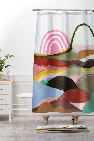 Laura Fedorowicz Steady Wandering Shower Curtain And Mat