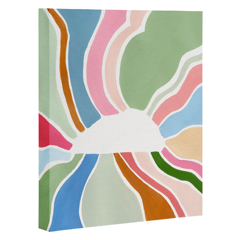 Laura Fedorowicz Sunburst White Center Art Canvas
