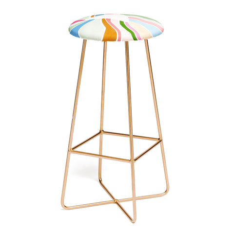 Laura Fedorowicz Sunburst White Center Bar Stool