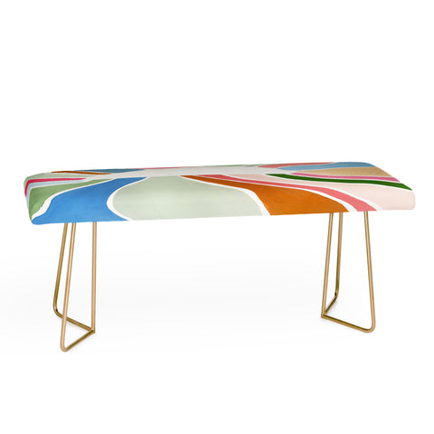 Laura Fedorowicz Sunburst White Center Bench