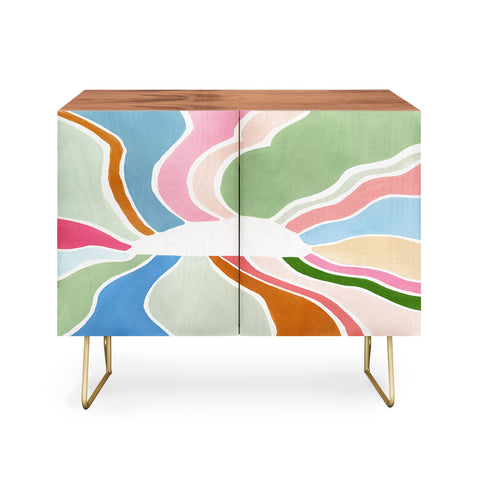 Laura Fedorowicz Sunburst White Center Credenza
