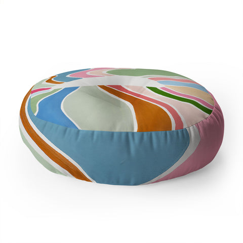 Laura Fedorowicz Sunburst White Center Floor Pillow Round