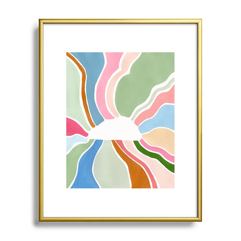 Laura Fedorowicz Sunburst White Center Metal Framed Art Print
