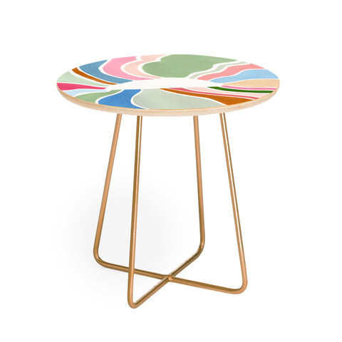 Laura Fedorowicz Sunburst White Center Round Side Table