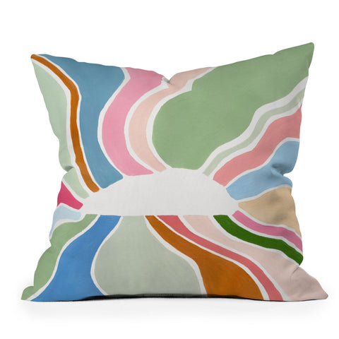 Laura Fedorowicz Sunburst White Center Throw Pillow