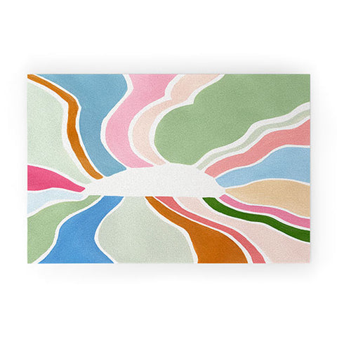 Laura Fedorowicz Sunburst White Center Welcome Mat