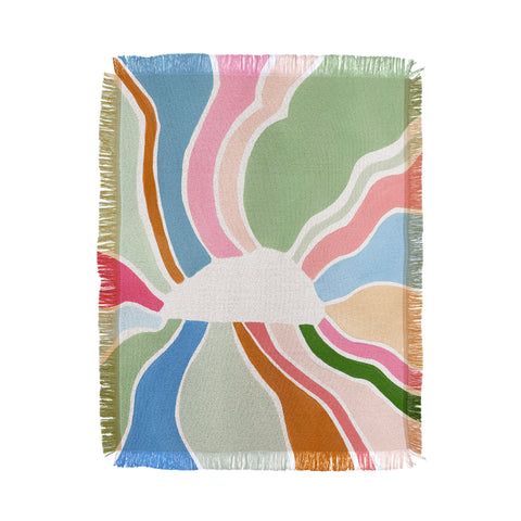 Laura Fedorowicz Sunburst White Center Throw Blanket