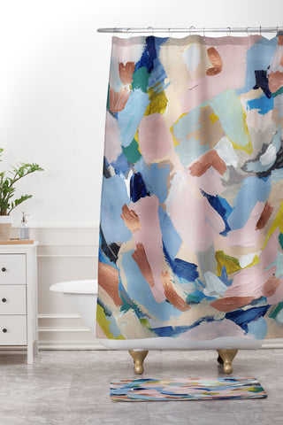 Laura Fedorowicz Tiny Flutters Shower Curtain And Mat