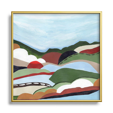 Laura Fedorowicz To the Hills Metal Square Framed Art Print