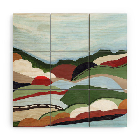 Laura Fedorowicz To the Hills Wood Wall Mural