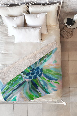 Laura Fedorowicz Tuesday Rain Fleece Throw Blanket