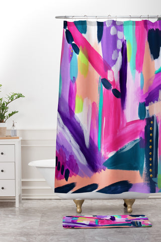 Laura Fedorowicz Tulip Abstract Shower Curtain And Mat