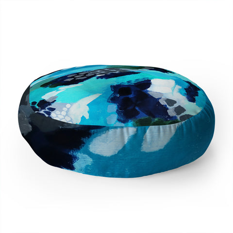 Laura Fedorowicz Turquoise Wonder Floor Pillow Round