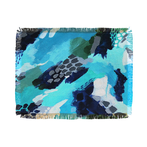 Laura Fedorowicz Turquoise Wonder Throw Blanket