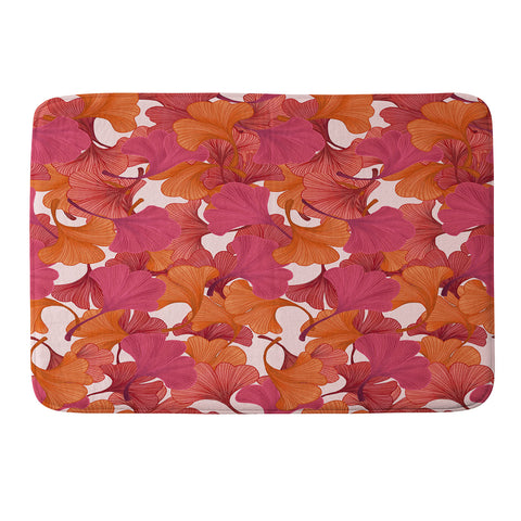 Laura Graves Autumn ginkgo leaves Memory Foam Bath Mat