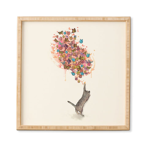 Laura Graves catching butterflies Framed Wall Art