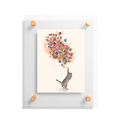 Laura Graves catching butterflies Floating Acrylic Print