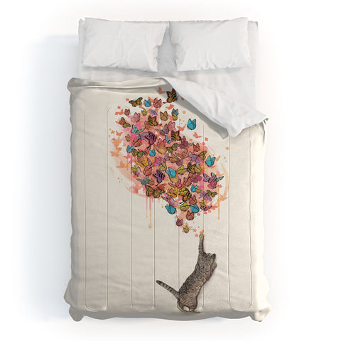 Laura Graves catching butterflies Comforter