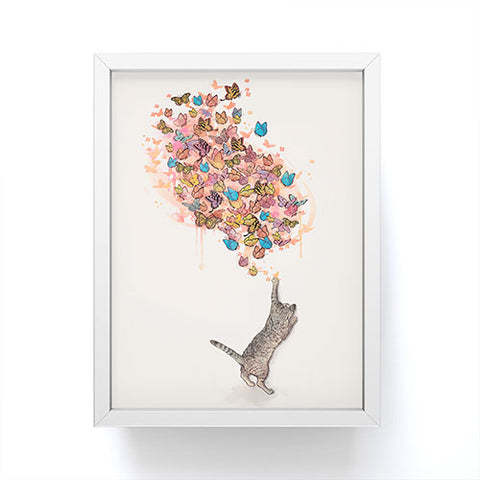Laura Graves catching butterflies Framed Mini Art Print