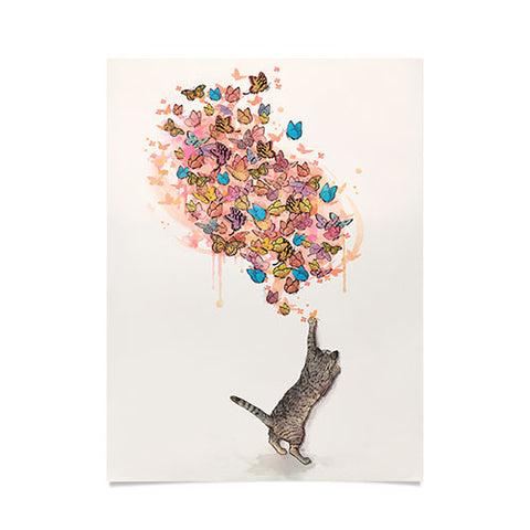 Laura Graves catching butterflies Poster