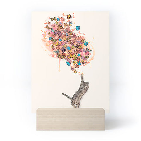 Laura Graves catching butterflies Mini Art Print