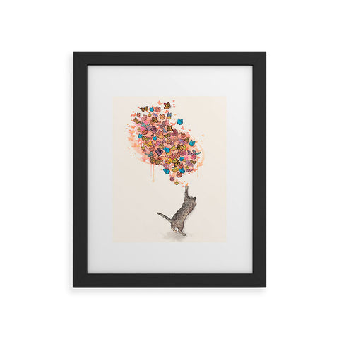 Laura Graves catching butterflies Framed Art Print