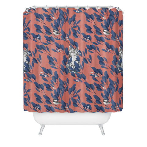 Laura Graves in the wild repeat pattern Shower Curtain