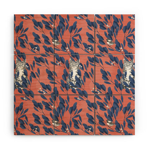 Laura Graves in the wild repeat pattern Wood Wall Mural