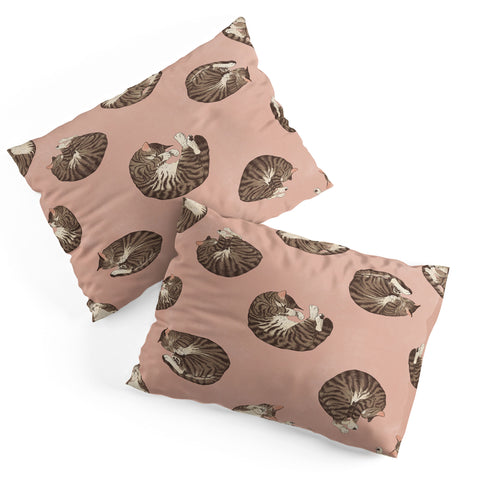 Laura Graves polka dot cats Pillow Shams