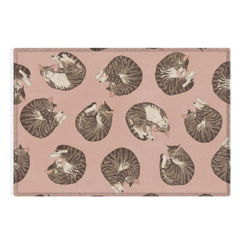 Laura Graves polka dot cats Outdoor Rug