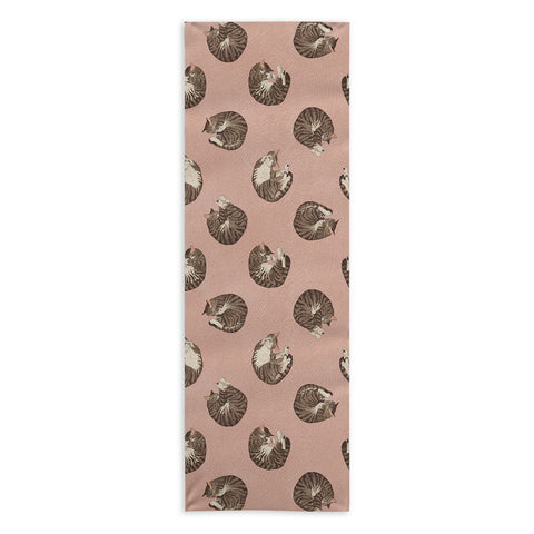 Laura Graves polka dot cats Yoga Towel