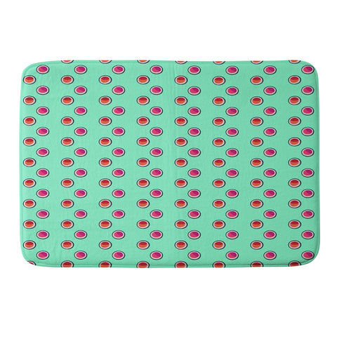 Laura Redburn Circle Spot Dot Mint Memory Foam Bath Mat