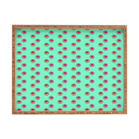 Laura Redburn Circle Spot Dot Mint Rectangular Tray