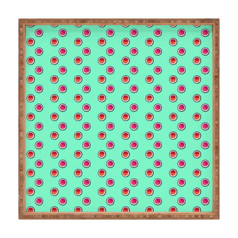 Laura Redburn Circle Spot Dot Mint Square Tray