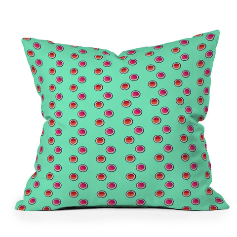 Laura Redburn Circle Spot Dot Mint Throw Pillow