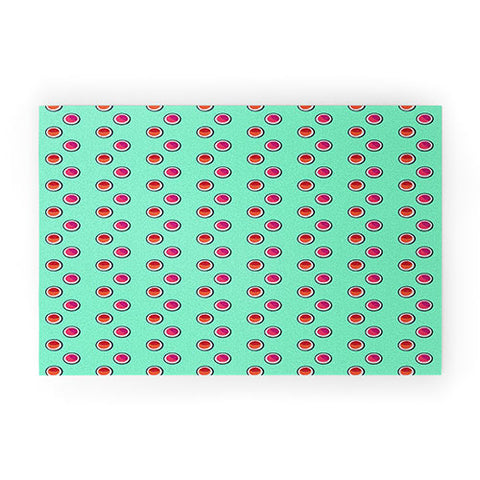 Laura Redburn Circle Spot Dot Mint Welcome Mat